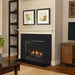 Majestic Mercury 32" Traditional Direct Vent Gas Fireplace - installed with a white mantel below two framed prints