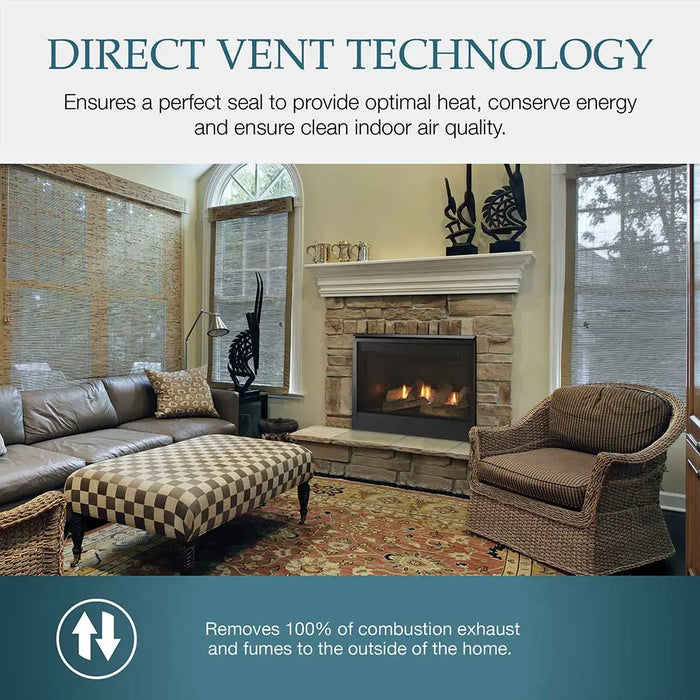 Majestic Mercury 32" Traditional Direct Vent Gas Fireplace - direct vent technology graphic