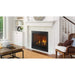 Majestic Meridian 36" Top/Rear Direct Vent Gas Fireplace - installed with a white tile surround beside a staircase