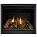 Majestic Meridian 42" Direct Vent Gas Fireplace - front view with logs burning