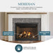 Majestic Meridian 42" Direct Vent Gas Fireplace - features graphic: split oak logs and glowing ember bed