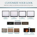 Majestic Meridian 42" Direct Vent Gas Fireplace - graphic of front, finish and interior panel options