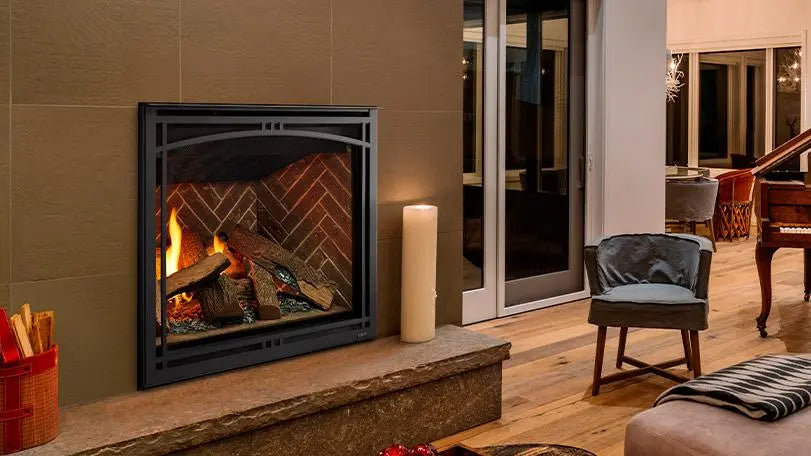 Majestic Meridian 42" Traditional Top/Rear Direct Vent Propane Gas Fireplace With IntelliFire Touch Ignition System Majestic