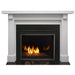 Majestic MER36MN Meridian Modern 36" Top Direct Vent Natural Gas Fireplace - installed with a white mantel, front view