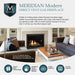 Majestic MER36MN Meridian Modern 36" Top Direct Vent Natural Gas Fireplace - overview graphic with the fireplace in a living room