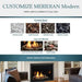 Majestic MER36MN Meridian Modern 36" Top Direct Vent Natural Gas Fireplace - graphic of crushed glass, log and stone interior options