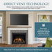 Majestic MER36MN Meridian Modern 36" Top Direct Vent Natural Gas Fireplace - direct vent technology graphic
