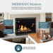 Majestic MER36MN Meridian Modern 36" Top Direct Vent Natural Gas Fireplace - features graphic: ceramic glass, black glass interior and driftwood logs