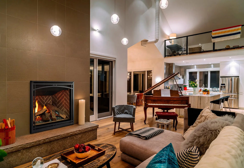 Majestic Meridian Modern 36" Traditional/Contemporary Top Direct Vent Natural Gas Fireplace With IntelliFire Touch ignition System Majestic