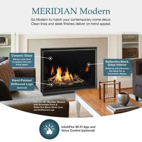 Majestic Meridian Modern 42" Top Direct Vent Gas Fireplace