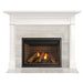 Majestic Meridian Platinum 36" Top/Rear Direct Vent Gas Fireplace - installed with a white mantel and light tile surround