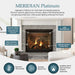 Majestic Meridian Platinum 36" Top/Rear Direct Vent Gas Fireplace - features graphic: ceramic glass, LED backlighting, split oak logs and LED ember bed
