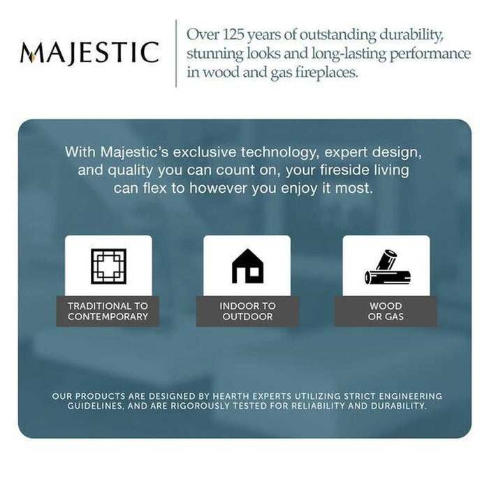 Majestic Meridian Platinum 36" Top/Rear Direct Vent Gas Fireplace - Majestic brand graphic
