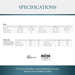Majestic Meridian Platinum 36" Top/Rear Direct Vent Gas Fireplace - specifications chart