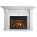 Majestic Meridian Platinum 42" Top/Rear Direct Vent Gas Fireplace - installed with a white mantel and marble surround
