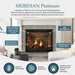 Majestic Meridian Platinum 42" Top/Rear Direct Vent Gas Fireplace - features graphic: ceramic glass, LED backlighting, split oak logs and LED ember bed