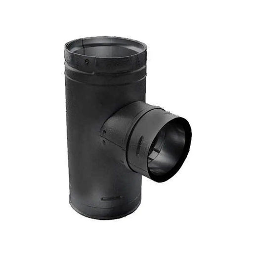 Majestic PelletVent Pro DV-3PVP-TADX4B1 3" - 4" Black Increaser Adapter Tee With Clean-Out Tee Cap Majestic