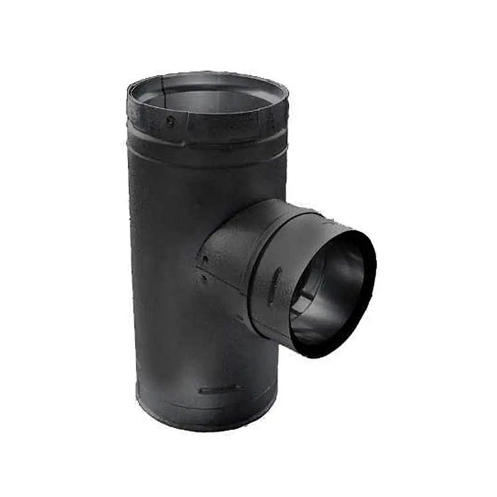 Majestic PelletVent Pro DV-3PVP-TADX4B1 3" - 4" Black Increaser Adapter Tee With Clean-Out Tee Cap Majestic