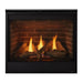 Majestic QUARTZ32IFTL Quartz 32" Direct Vent Propane Fireplace - front view with logs and brick interior