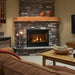 Majestic QUARTZ32IFTL Quartz 32" Direct Vent Propane Fireplace - installed in a stone corner hearth