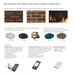 Majestic Quartz Direct Vent Fireplace - brochure page of interior panel, glass media and control options