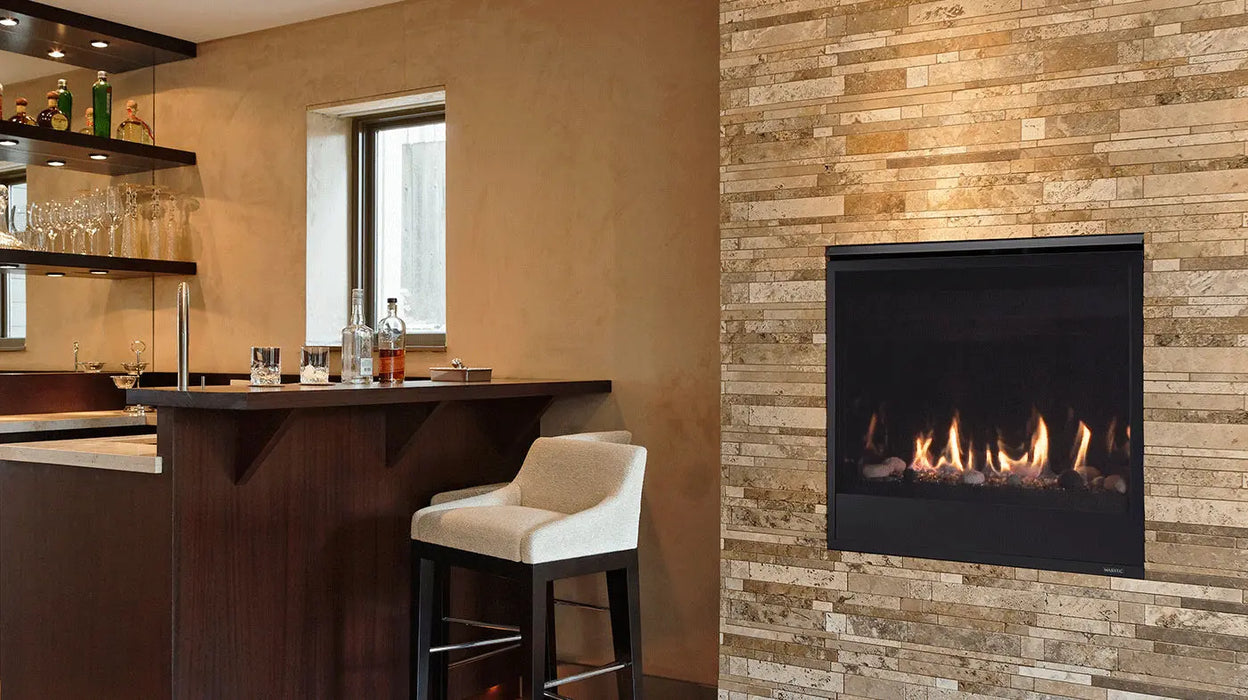 Majestic Quartz 42" Traditional Top/Rear Direct Vent Propane Gas Fireplace With IntelliFire Touch Ignition System Majestic