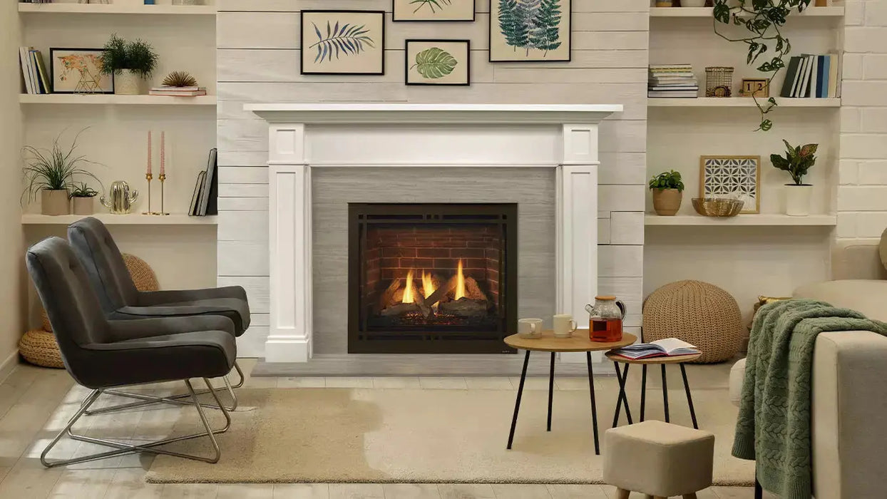 Majestic Quartz Platinum 36" Traditional Top/Rear Direct Vent Propane Gas Fireplace With IntelliFire Touch Ignition System Majestic