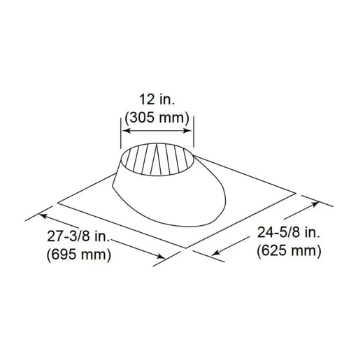 Majestic RF370 0/12 - 6/12 Pitch Roof Flashing for SL300 Series Pipe Majestic