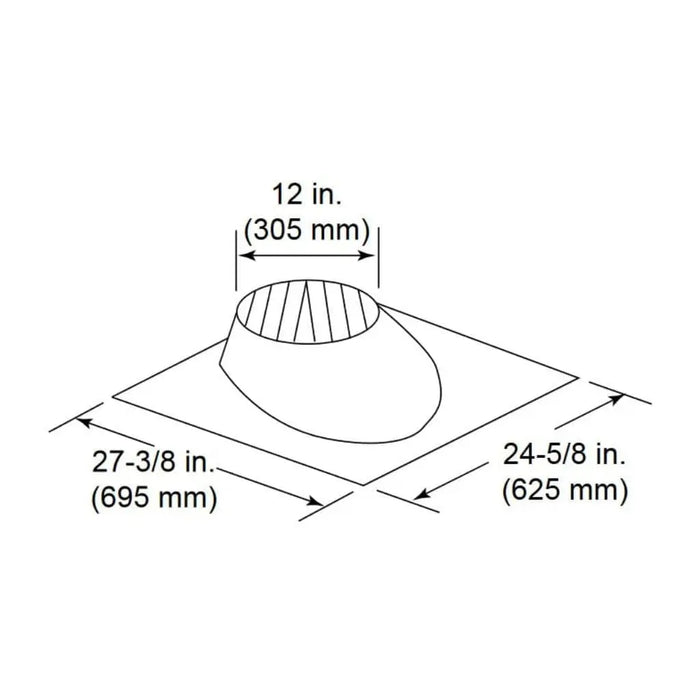 Majestic RF370 0/12 - 6/12 Pitch Roof Flashing for SL300 Series Pipe Majestic