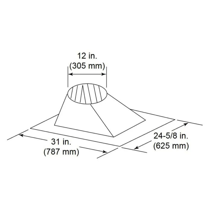 Majestic RF371 7/12 - 12/12 Pitch Roof Flashing for SL300 Series Pipe Majestic