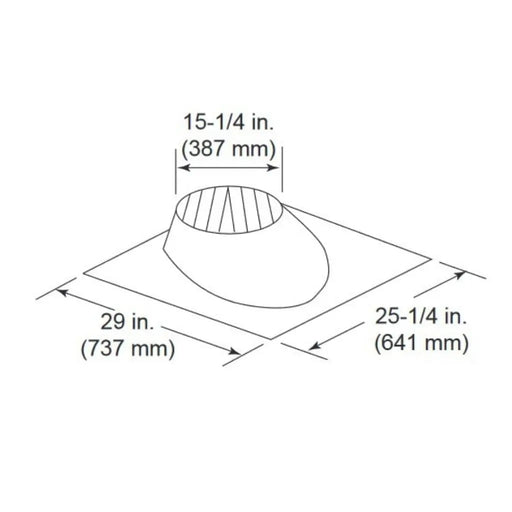 Majestic RF570 0 - 6/12 Pitch Roof Flashing for SL1100 and SL400 Series Pipe Majestic