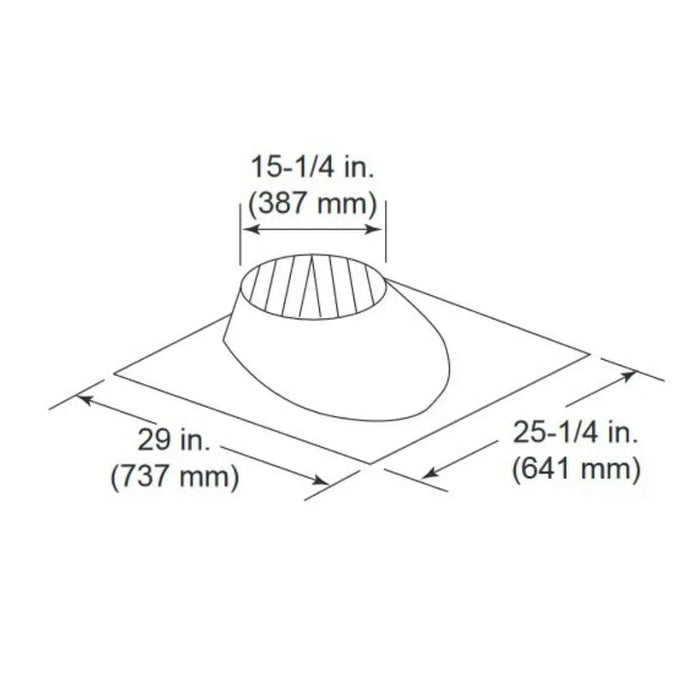 Majestic RF570 0 - 6/12 Pitch Roof Flashing for SL1100 and SL400 Series Pipe Majestic