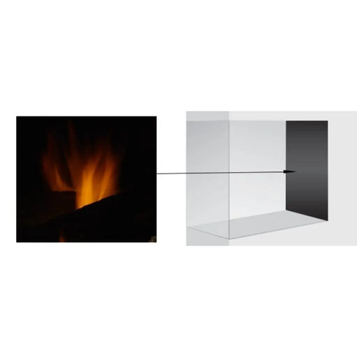 Majestic Reflective Black Glass Interior Panels for Pier & Pearl II Peninsula Fireplaces Majestic