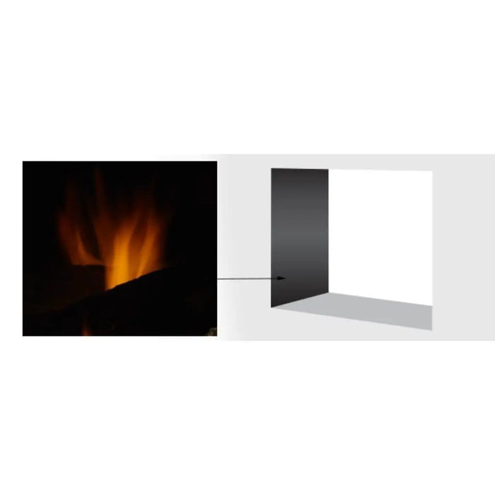 Majestic Reflective Black Glass Interior Panels for See-Through Multi-Sided Fireplace Majestic