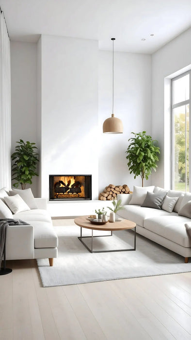 Majestic Royalton wood burning fireplace in a room with gray traditional brick