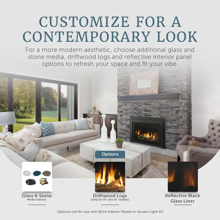 Majestic Ruby 25" Traditional Direct Vent Gas Fireplace Insert Majestic