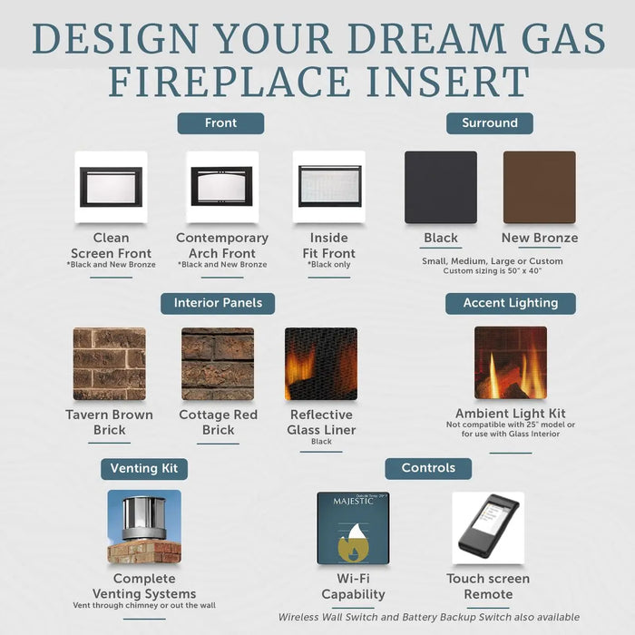 Majestic Ruby 30" Traditional Direct Vent Gas Fireplace Insert Majestic