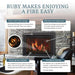 Majestic Ruby Freestanding 30" Direct Vent Propane Fireplace With Steel Cabinet - features graphic: direct vent, ignition system and heating