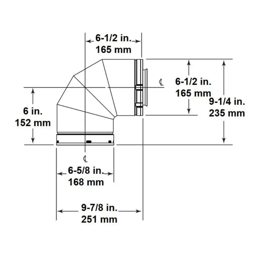 Majestic SLP90-BK 90 Degree Elbow Majestic