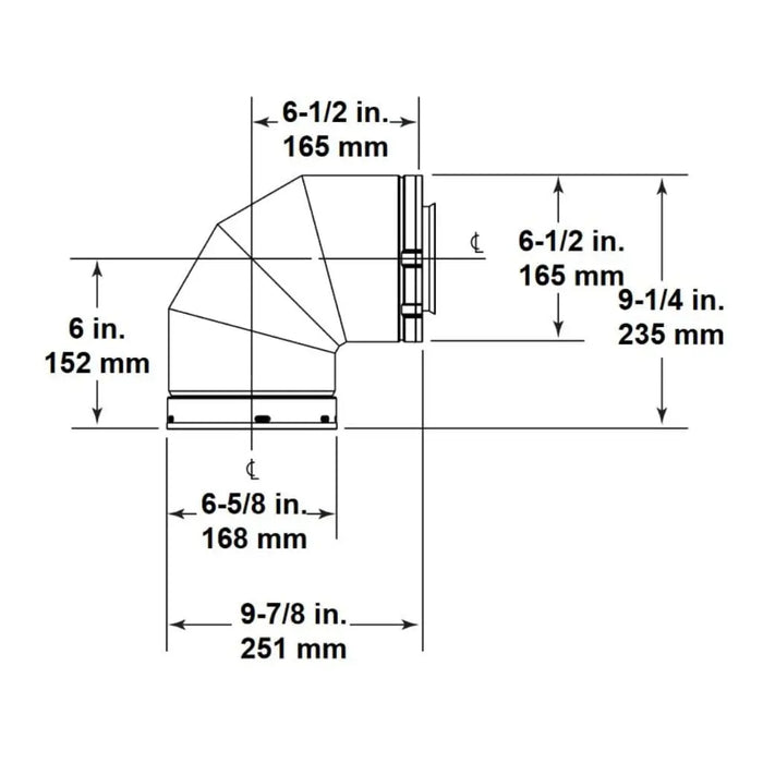 Majestic SLP90-BK 90 Degree Elbow Majestic