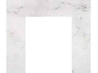 Majestic Signature Series Set 2 60" Single-Pack Bianco White Marble Stone Surround