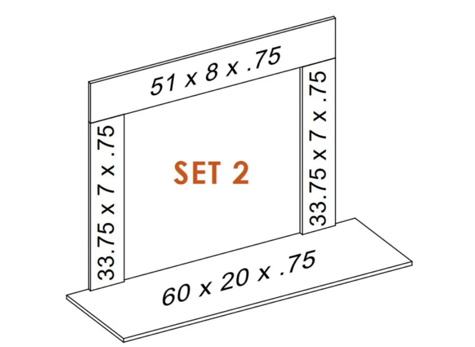 Majestic Signature Series Set 2 60" Single-Pack Steel Gray Granite Stone Surround Majestic