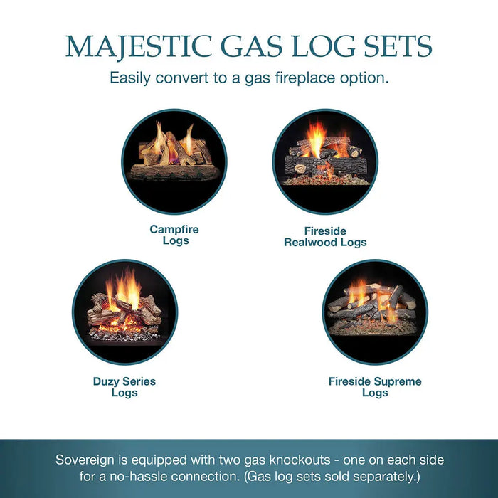 Majestic Sovereign 42" Radiant Traditional Wood Burning Fireplace