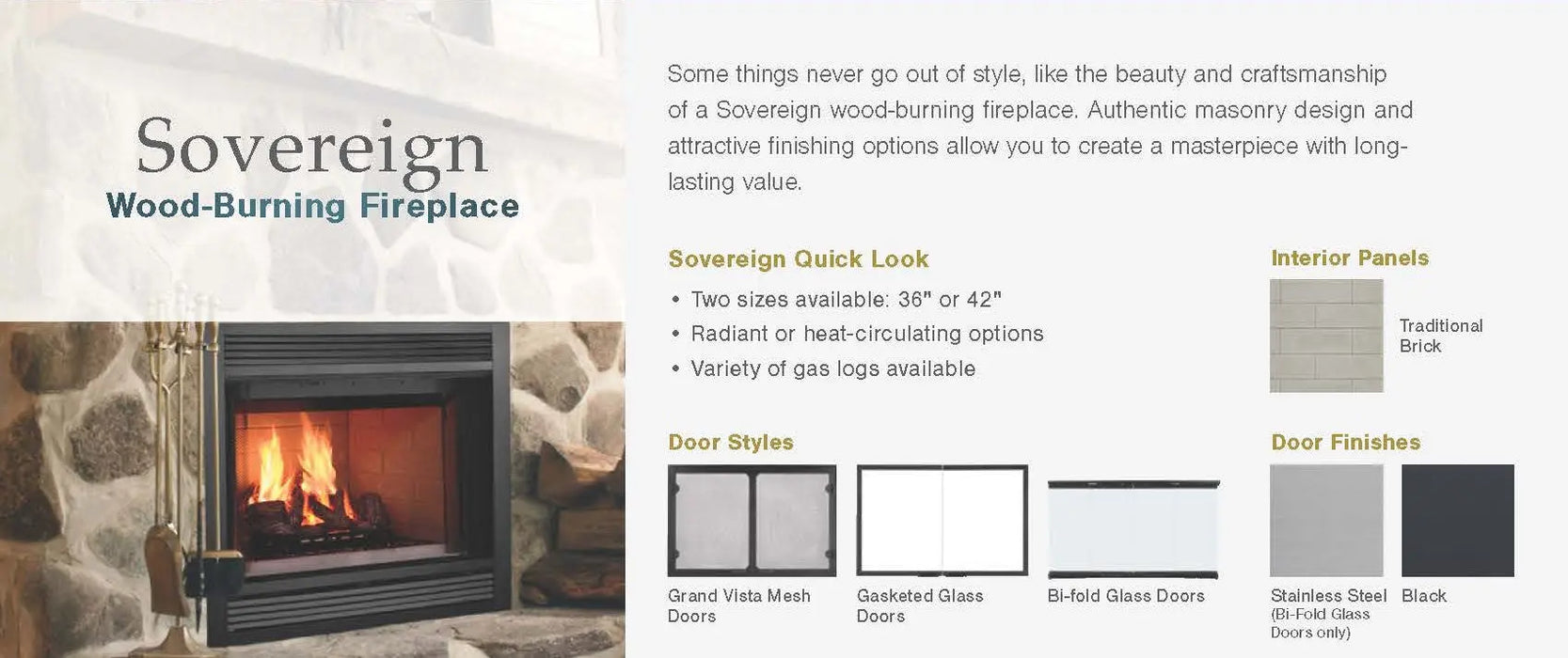 Majestic 36" Sovereign Radiant Traditional Wood Burning Fireplace Majestic Dreamwood Living