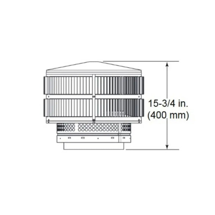 Majestic TR11 Round Termination Cap with Storm Collar for SL1100 Series Pipe Majestic