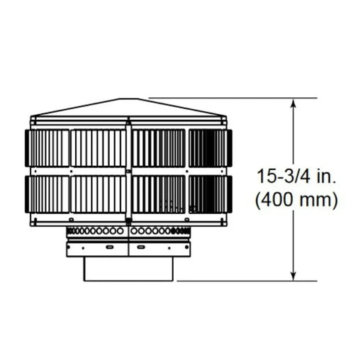 Majestic TR344 Round Termination Cap with Storm Collar for SL300 Series Pipe Majestic