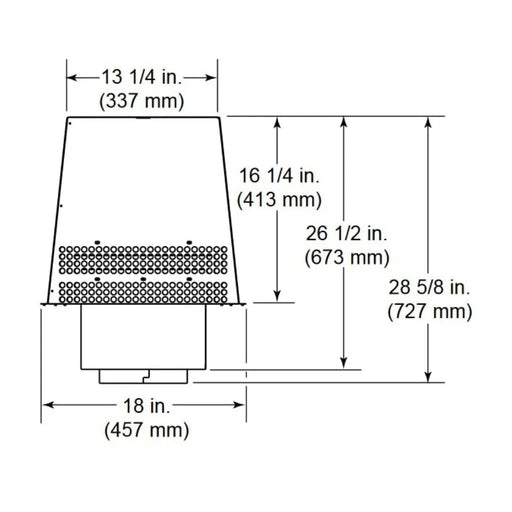 Majestic TS345P Painted Black Trapezoid Termination Cap for SL300 Series Pipe Majestic