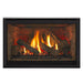 Majestic Trilliant 25" Direct Vent Gas Fireplace Insert - front view with logs and brick interior