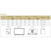 Majestic Trilliant 25" Direct Vent Gas Fireplace Insert - specifications table and dimension drawings