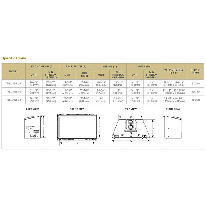 Majestic Trilliant 30" Direct Vent Gas Fireplace Insert